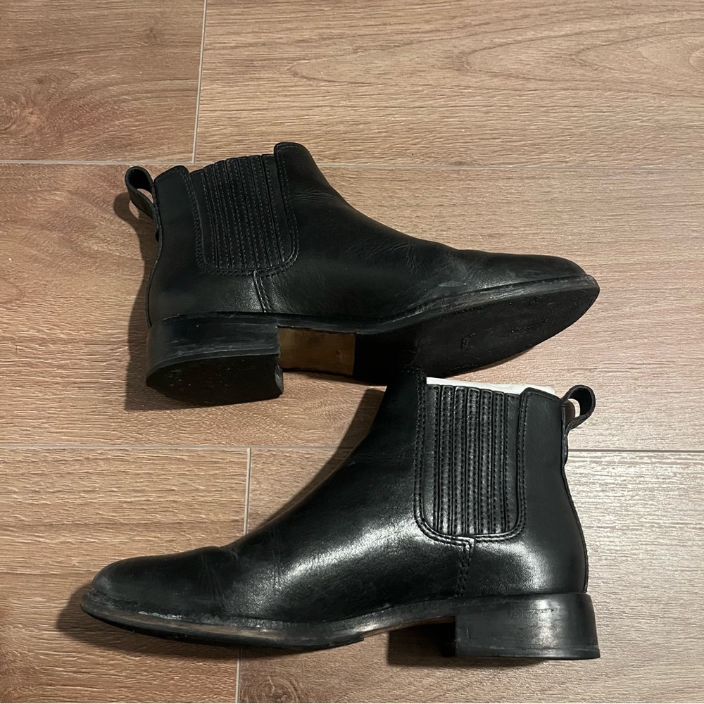 SOLD - Madewell Black Leather Ankle Booties - Picture 1 of 3